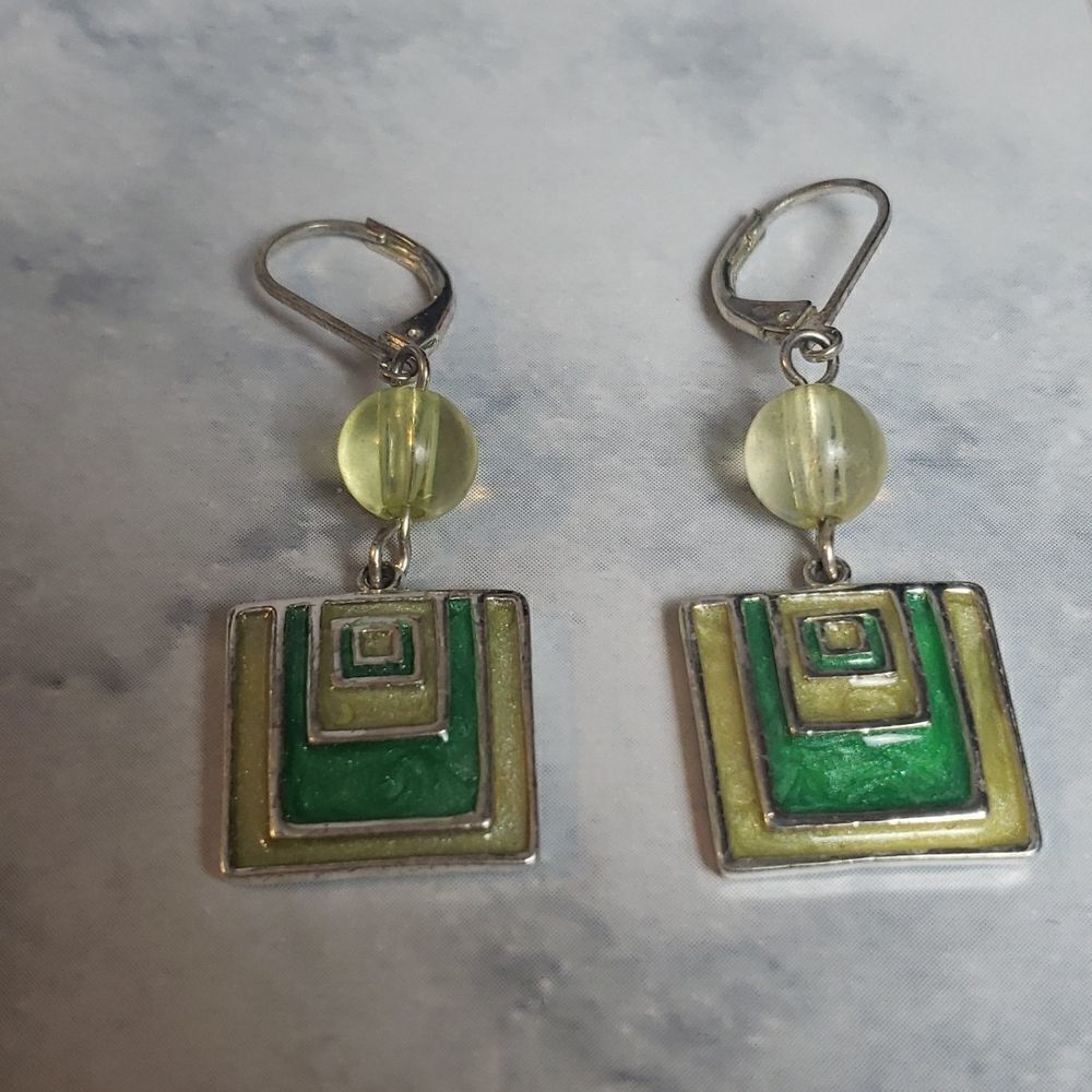 Yellow/Green Vintage Earrings